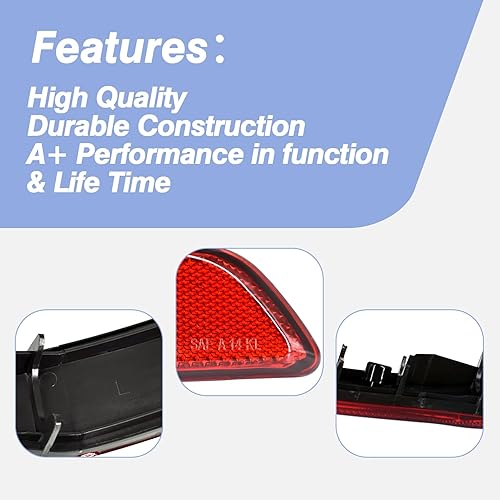 Miniatura 5 de CULMKARI Reflector de parachoques trasero compatible con Cherokee 2014-2018 Número de pieza de repuesto 68105144AC (derecha)