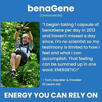 Benagene Oxaloacetate Supplement - Supports Cellular Energy - Thermally Stabilized with Vitamin C - Non-GMO & Vegan - 30 Servings, Once Daily