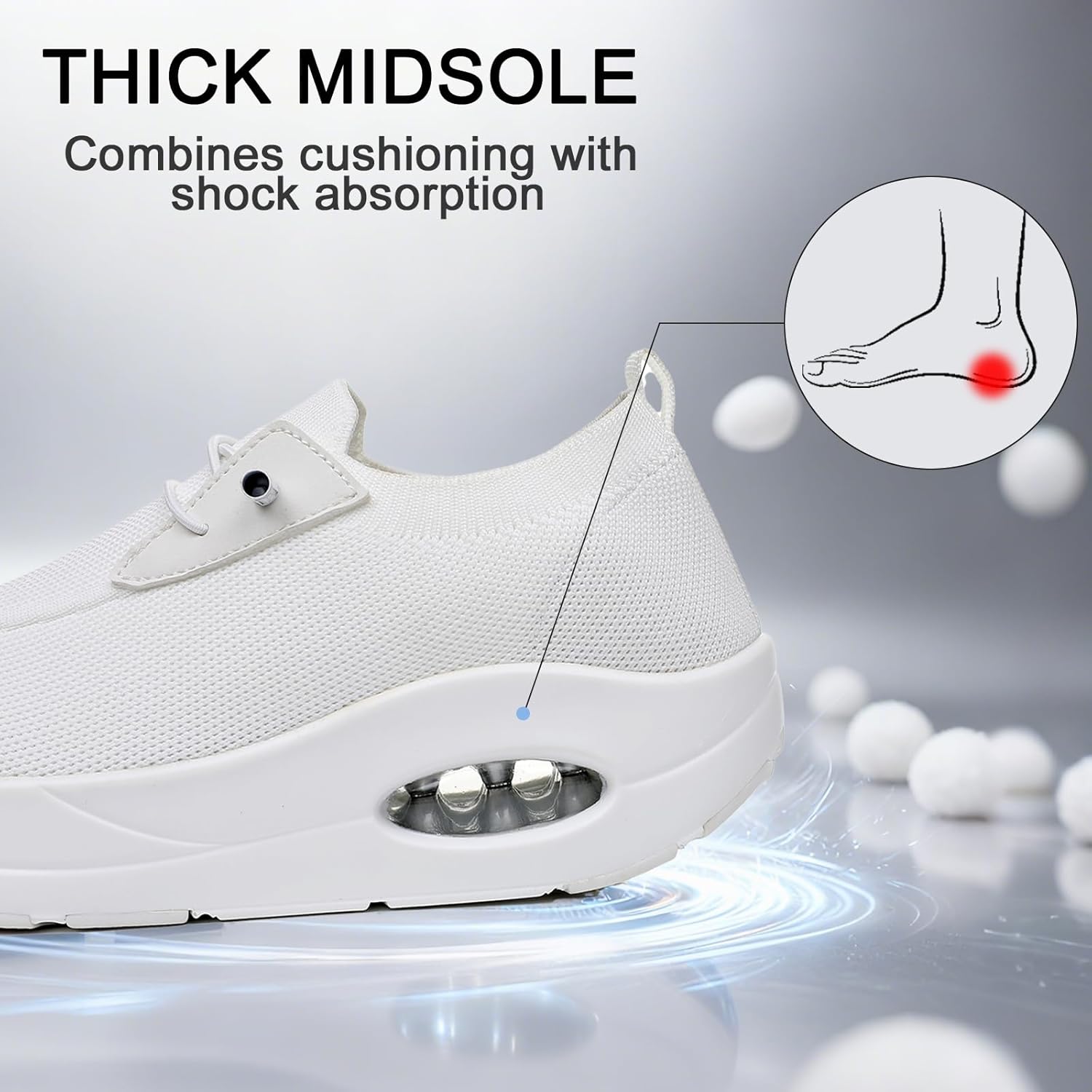 Git-up Women's Arch Support Walking Shoes, Breathable Wide Toe Box Nursing Work Shoes for Plantar Fasciitis, Comfortable Non Slip Orthopedic Sneakers for Flat feet - Image 6