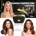 AWOKZA Mini Hair Straightener,Cordless Hair Straightener Brush, Portable Straightening Brushhot Comb Hair Straightener For Women,Three Temperature Adjustments Flat Iron For Travel, Multicolour. (Black) gallery image