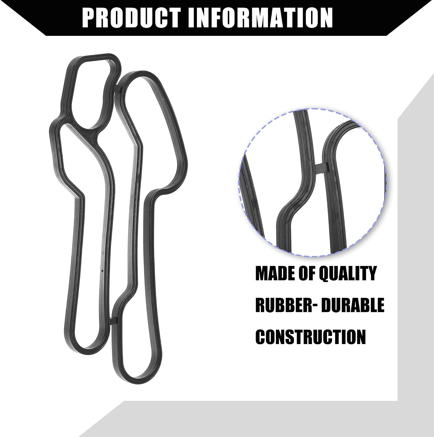No.55355602/5650834 Oil Cooler Gasket for Opel Corsa D 2011-2014 / Inner Engine Oil Filter Adapter Gasket/Durable Rubber / 1Set Black