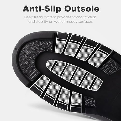 Miniatura 6 de Planone - Botas cortas de lluvia de ancho amplio para mujer, Chelsea impermeables de moda para mujer, botas de jardín al aire libre mate, botas de