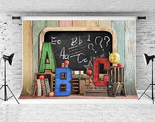 Kate Fondos de regreso a clases de 7 x 5 pies para aula, niños, jardín de infantes, fondo de fotos, accesorios de estudio para estudiantes