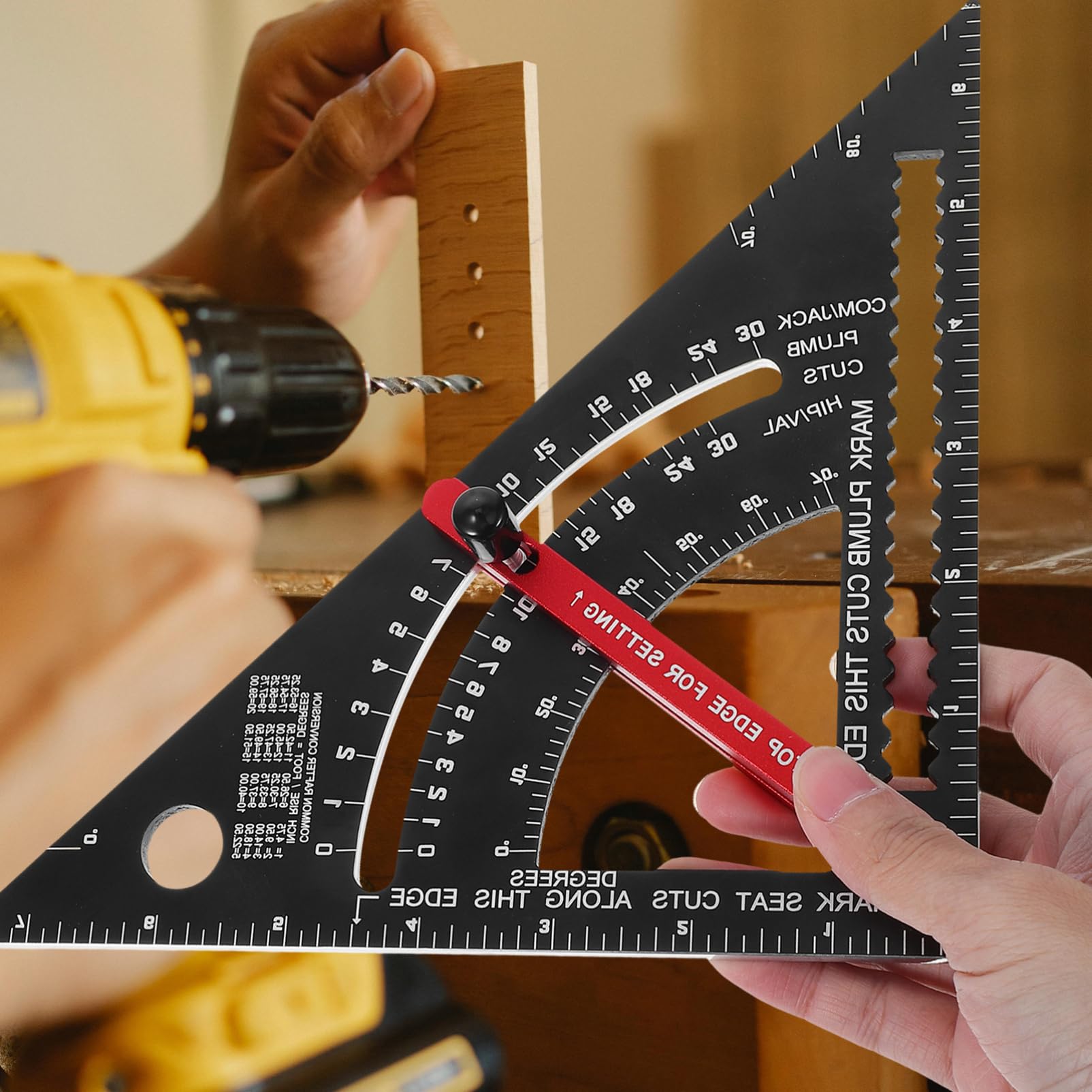2 Stück Schreiner Dreieck Lineal mit Markierstift Rot Einschulung Feier