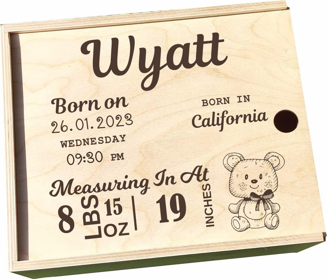 Personalized Baby Memory Box Boy Gift box Baby Gift Box Girl Baby Announcement Box Baby Boy Keepsake Box Large Baby Keepsake Box