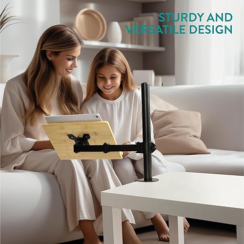 Miniatura 2 de Navaris Soportes para libros con abrazadera - Soporte para libros para lectura - Soporte para libros de bambú - Funciona para música, lectores