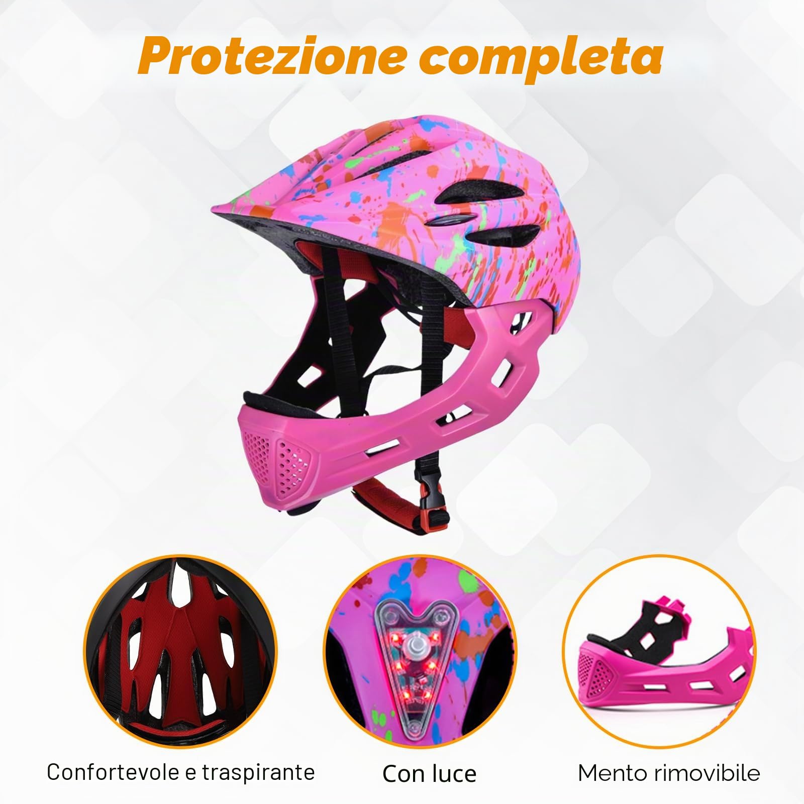 rockible Casco da Bici per Bambini Casco da Ciclismo Migliore Ammortizzazione Casco Integrale Leggero Casco da Bicicletta per Ragazzi e Ragazze