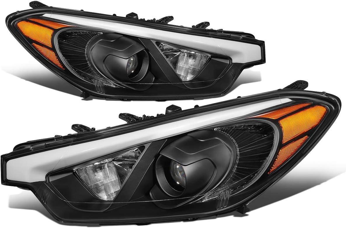 Auto Dynasty Pair of Black Housing Amber Corner Projector