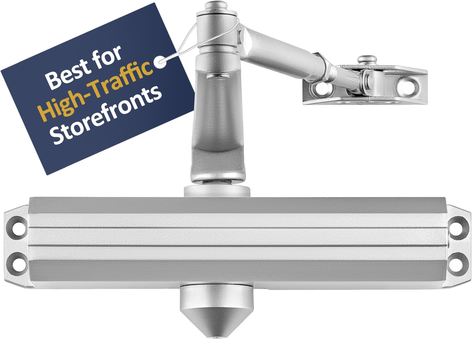 Medium/Heavy Duty Door Closer Commercial Grade 1 - Surface-Mounted Commercial Automatic Door Closer with Adjustable 6-Speed Control and 3 Valves - Embassy Series LH5016