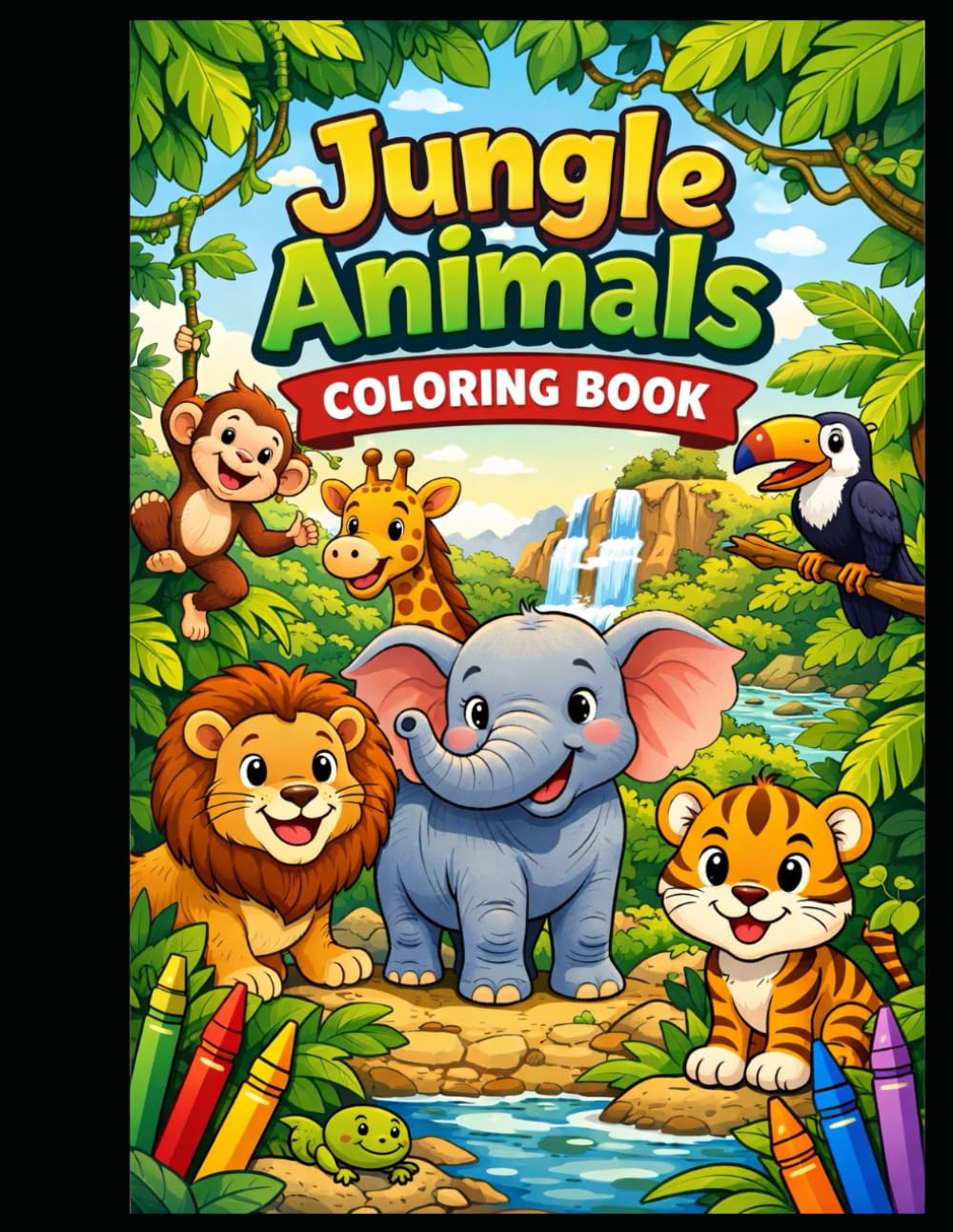 Jungle Animal Coloring Book for Kids (Ages 3–5)