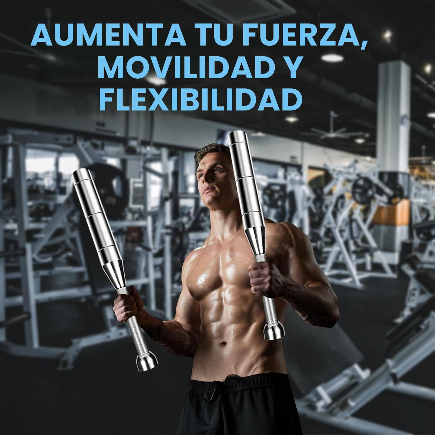 Macebell ajustable 6 en 1, Maza Clubbell de acero, para entrenamiento de fuerza (3/4/5/6/7/8 kg),hombros, agarre y antebrazos
