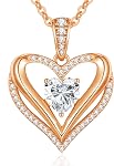 CDE 18K Gold Plated Moissanite Infinity Necklace Engraved I LOVE YOU | S925 Silver Heart 1-3CT Moissanite Pendant,Non Tarnish,Hypoallergenic,Anniversary Birthday Gifts for Women Wife Girlfriend