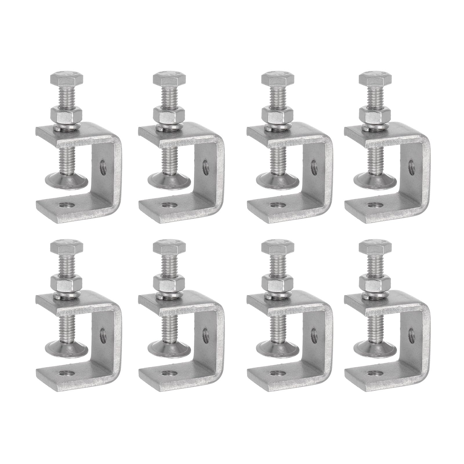 uxcell Stainless Steel C-Clamp 0.98 Inch / 30mm Wide Jaw Opening 0-25mm Clamping Range Stainless Steel C-Clamp for Woodworking Welding Building