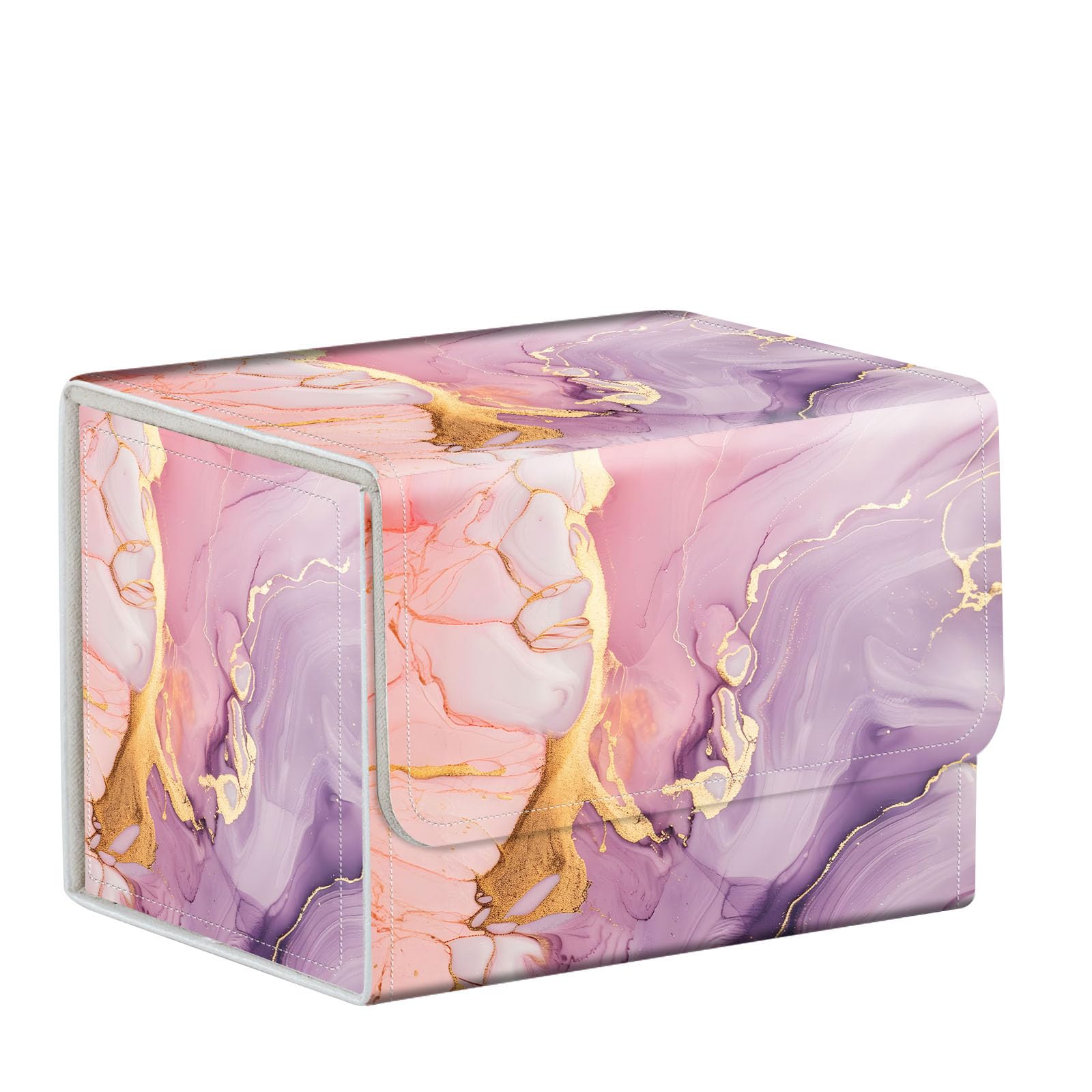 ETLKJVBL MTG Card Storage Solution - MTG Card Box for Commander Decks,High-capacity Anime Card Sleeves,The best choice for sending Game mates,Pretty Pattern design for Deck Box(Purple Pink Marble) — image 1