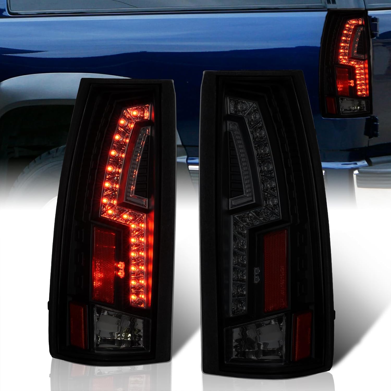 AJP Distributors Driving Brake Stop Signal LED Tail Lights Lamps Compatible/Replacement For C/K 1500 2500 3500 Pickup Blazer Suburban Tahoe 1988 1989 1990 1991 1992 1993 1994 1995 1996 1997 1998 1999