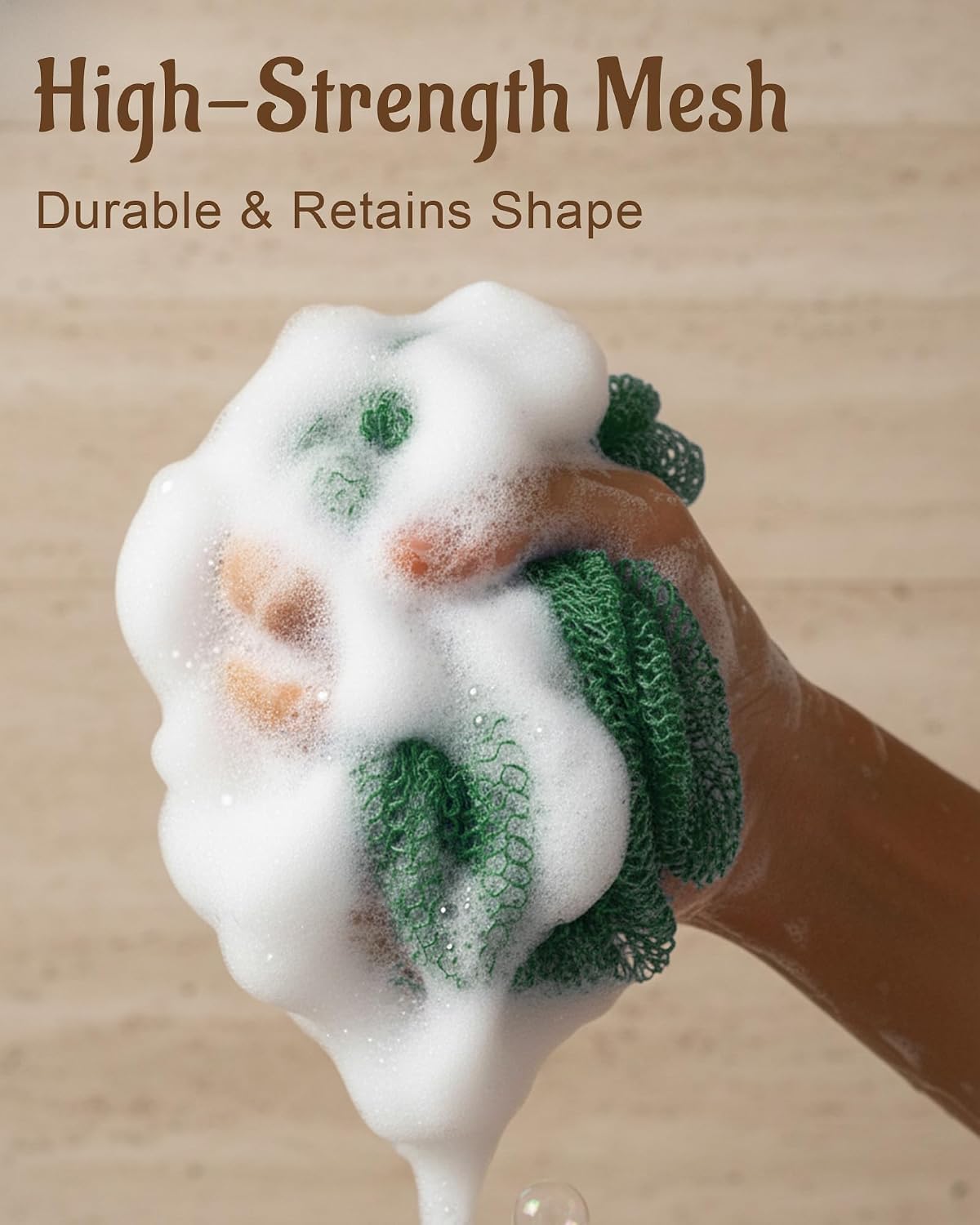 African Net Sponge Authentic with Knots - Exfoliating Washcloth Towel, Back Scrubber for Shower Bath, Exfoliating Body Scrubber Exfoliator, African Rags Wash Cloth Loofah Lufa Sponge image 5