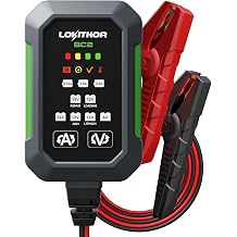 LOKITHOR BC2 6V/12V Car Battery Charger, 2A/1A/750mA Adjustable Currents | Automatic Battery Maintainer, 10 Stage Trickle Charger, Double Pulse Repair, Forced Charge, Overcharge Protection, Waterproof