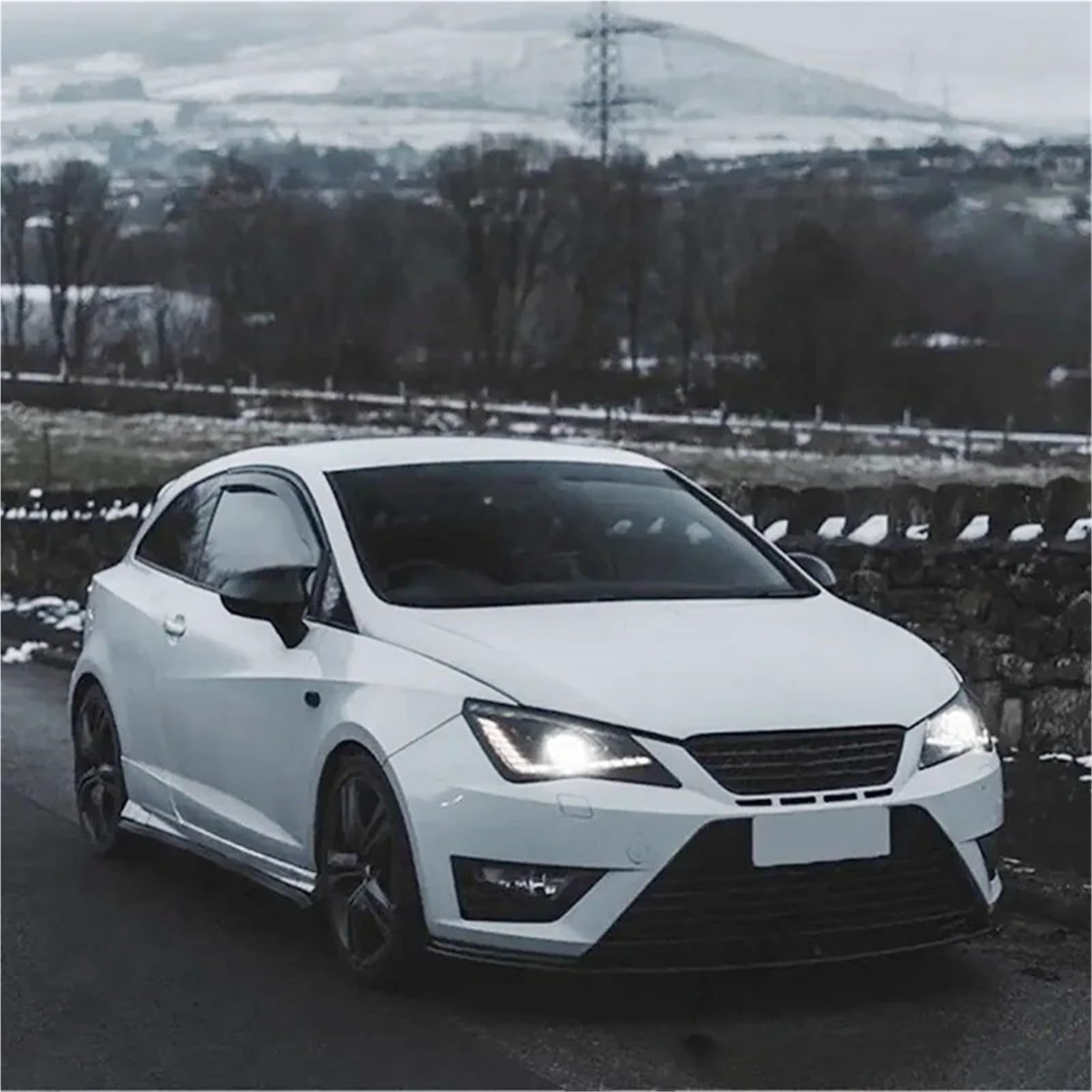 Osłona zamienna do lusterka wstecznego samochodu 1 para osłon na lusterko wsteczne pasująca do Seat Leon MK2 1P Ibiza MK4 6J Exeo 3R 2008-2017.(Carbon Fiber Look)
