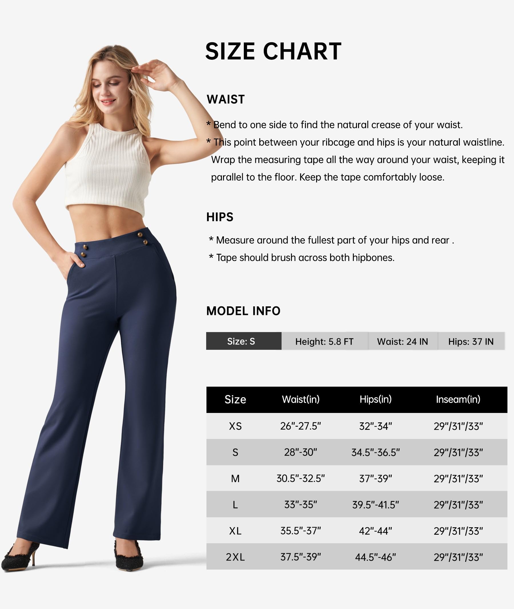 Willit Pantalones de vestir de pierna ancha para mujer, de cintura alta, elásticos, para trabajo, oficina, negocios, informales, con bolsillos pequeños/regulares/altos