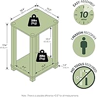Vista 3 de Furinno Simplistic - Mesa auxiliar, paquete de 2 unidades, color roble francés y negro
