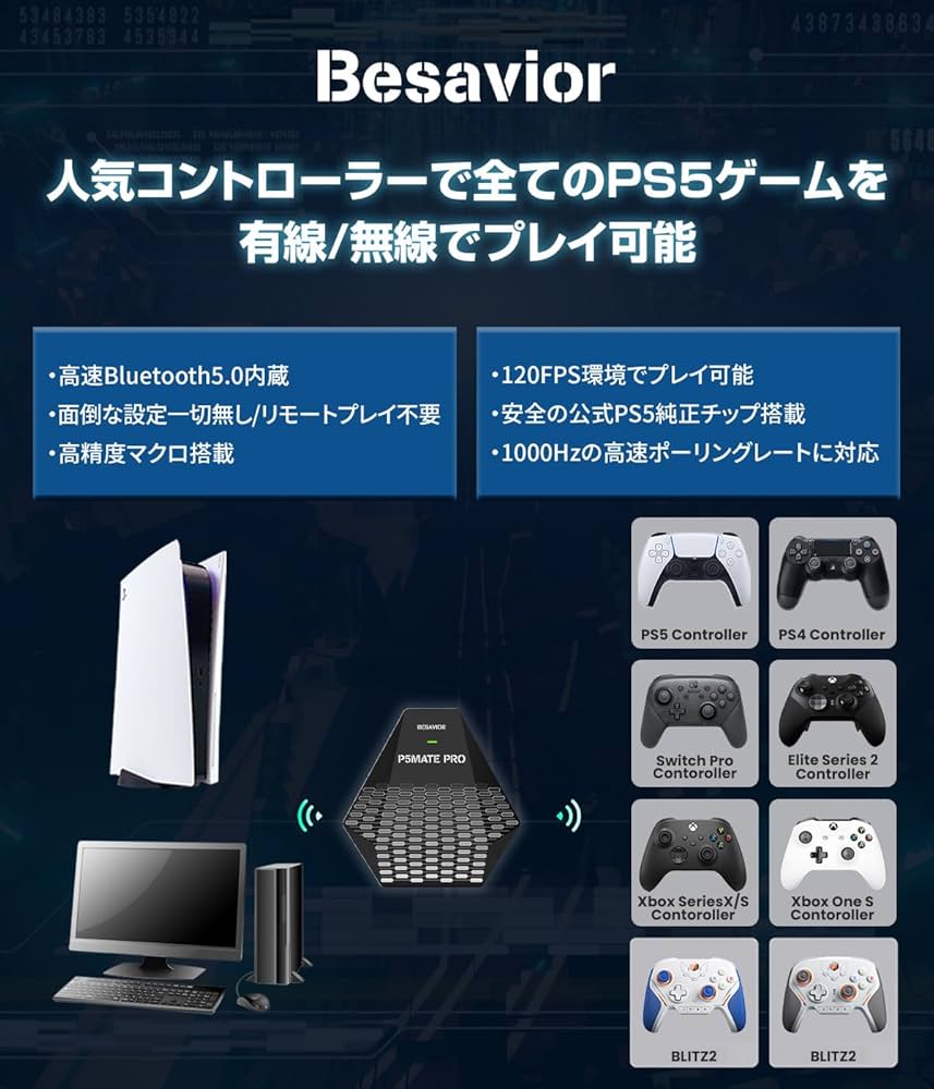 Amazon.co.jp: Besavior P5Mate Pro 2026年 PS5/PC用 ゲーミング