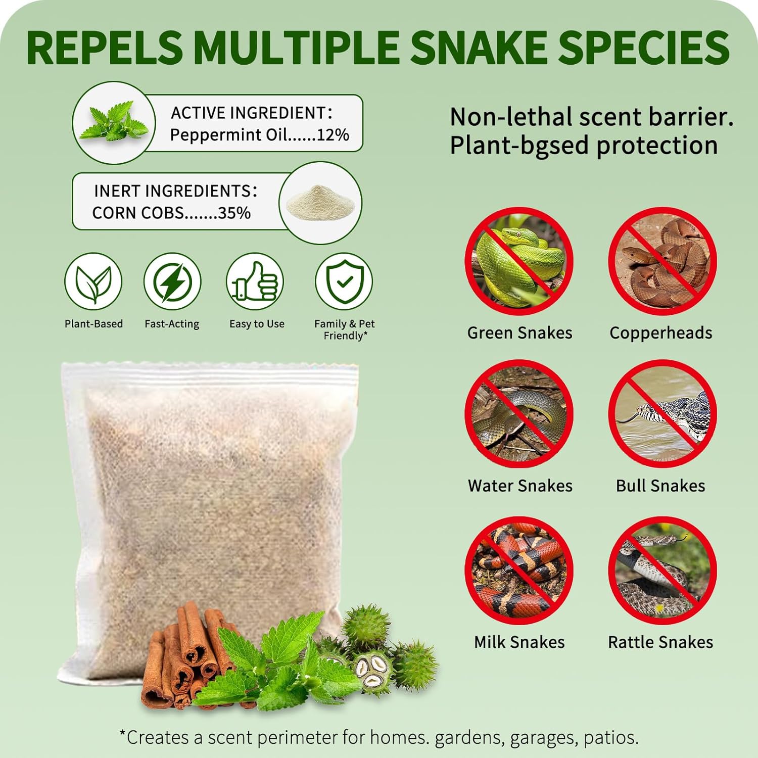 Snake Repellent for Yard Powerful,10 Pack Safe for Home Yard, Pet Safe, Natural Snake Repellant for House Yard Lawn Garden Camping