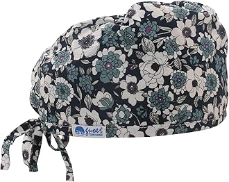 TOMMHANES Scrub Cap Tie Back Scrubs Hat Unisex Working Hat One Size Multiple Color