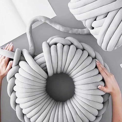 Miniatura 35 de Hilo para tejer con el brazo para hilo grueso, manta tubular gigante para hacer ganchillo, para hacer bricolaje, nudo trenzado para tejer a mano