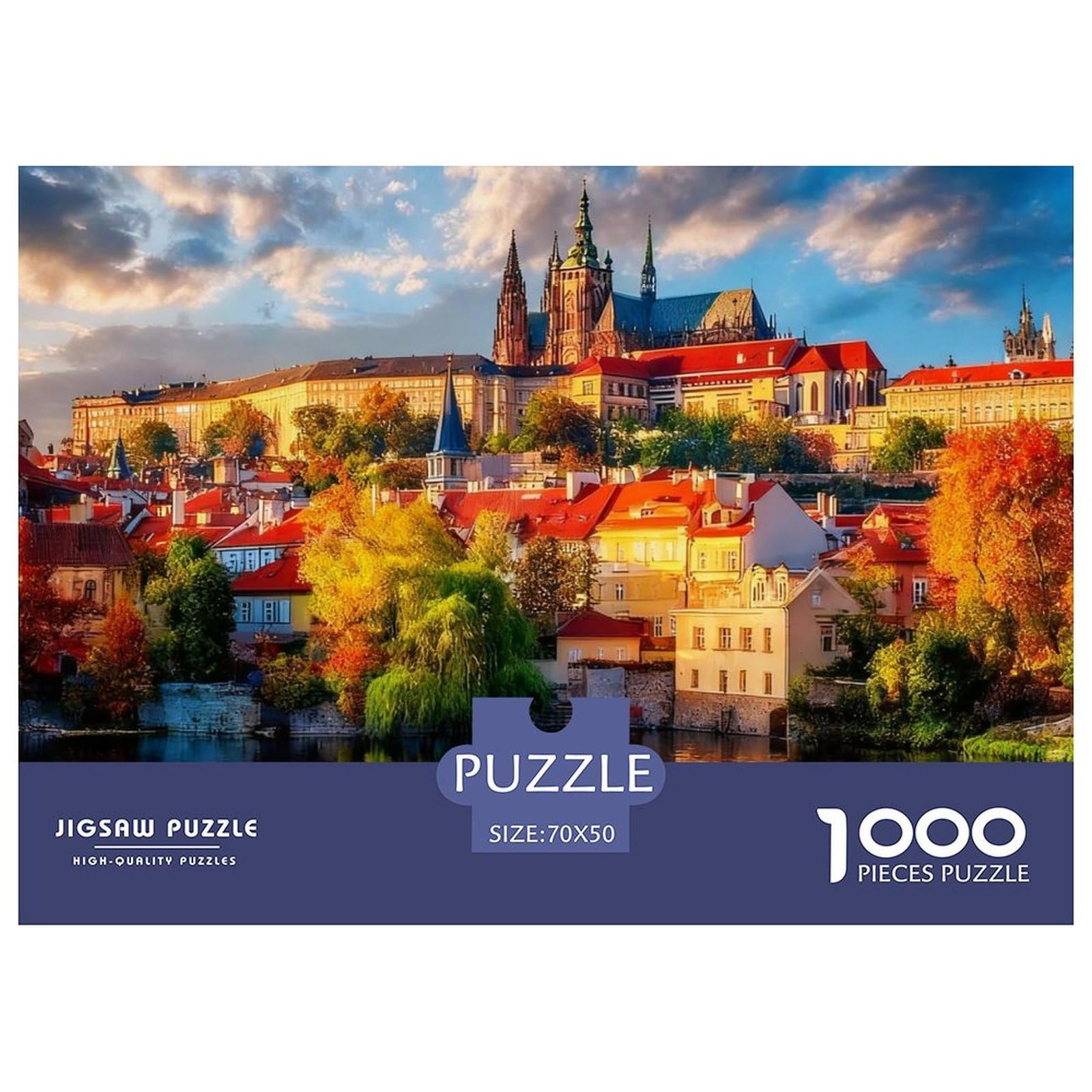 Jigsaw Puzzles 1000 Pieces Prague Castle Puzzles 70x50cm/1000pcs Toy for Adults And Kids Stress Reliever Family Game DIY Cardboard