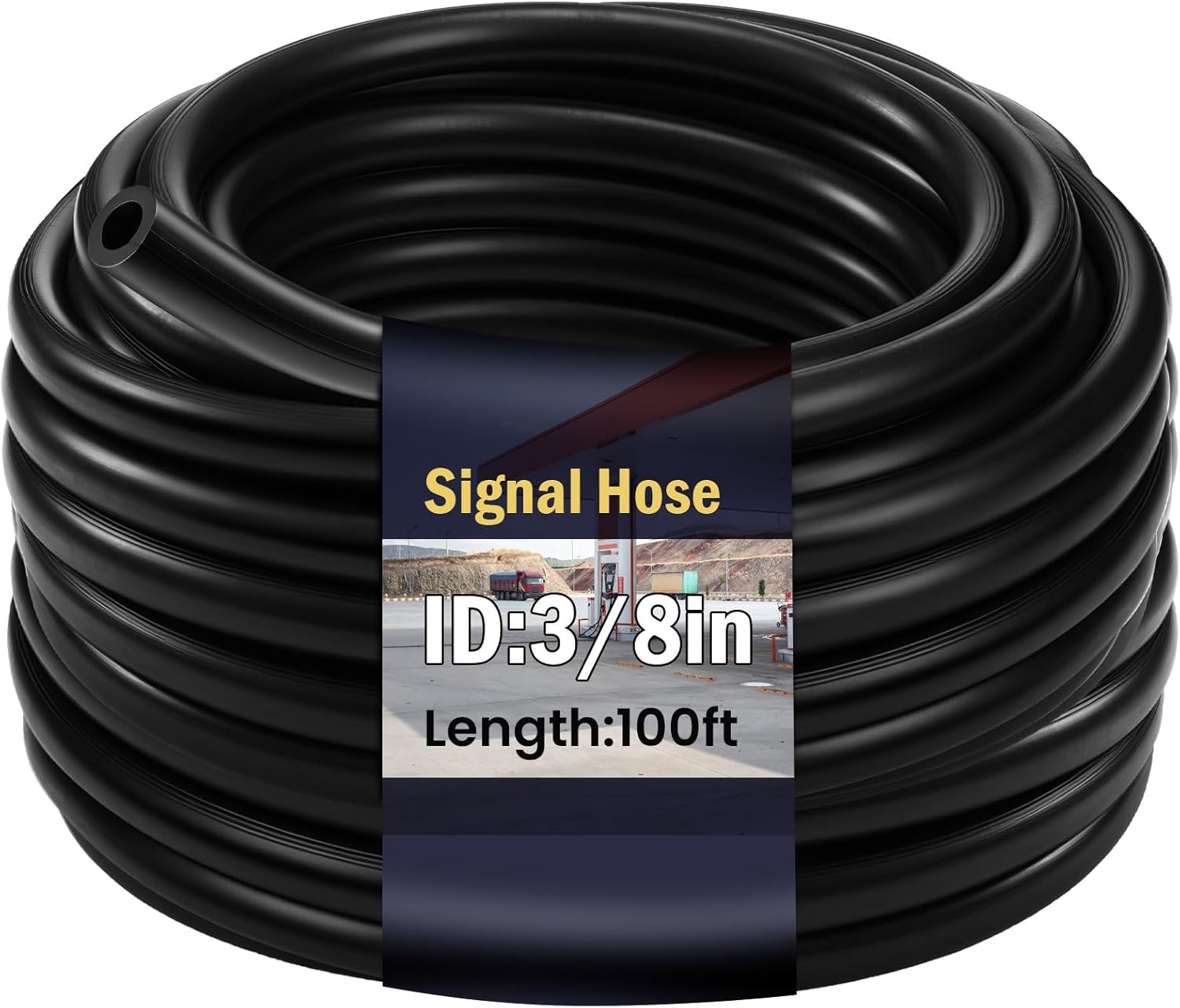 Frienda 100 ft Signal Bell Ringer Tubing Driveway Signal Hose 3/8" Thick Rubber Air Hose for Drive-thru Businesses, and Residential Alarms, Automotive Service Stations, and Curbside Customer Service
