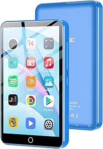 Lecteur MP3 ZAQE 80 Go Avec Bluetooth Et WiFi – Écran Tactile 4 Pouces, Android, Spotify, Audible, HiFi, Autonomie 35h