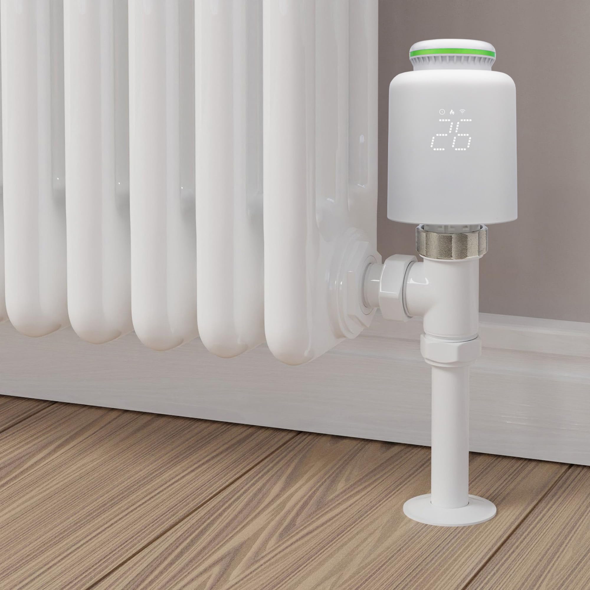 PNI Tuya Smart Mobile - Testina termostatica CT24 per radiatore, colore: bianco
