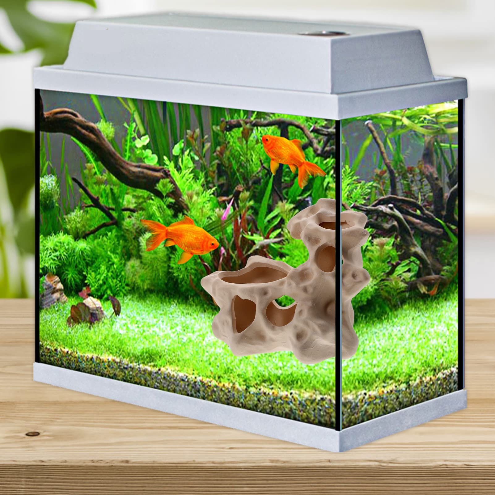 Aquarium Keramiksteinhöhle Realistisches Fischversteck aus Keramik