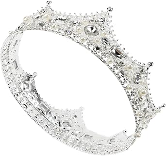 CIEHER King Crown, King Crowns for Men Crystal Vintage Baroque Crown Prom King Crown Tiara