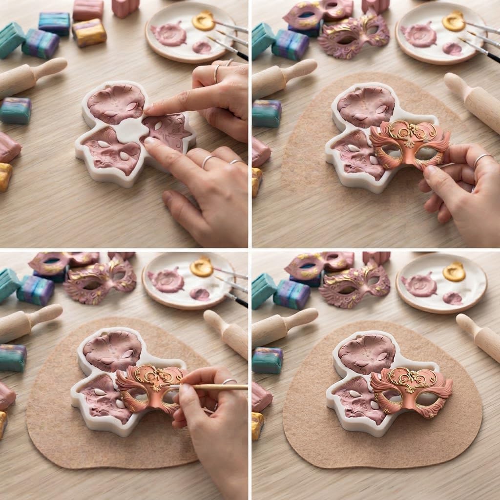 Masquerade Mask Polymer Clay Molds Dance Party Mask Silicone Mold