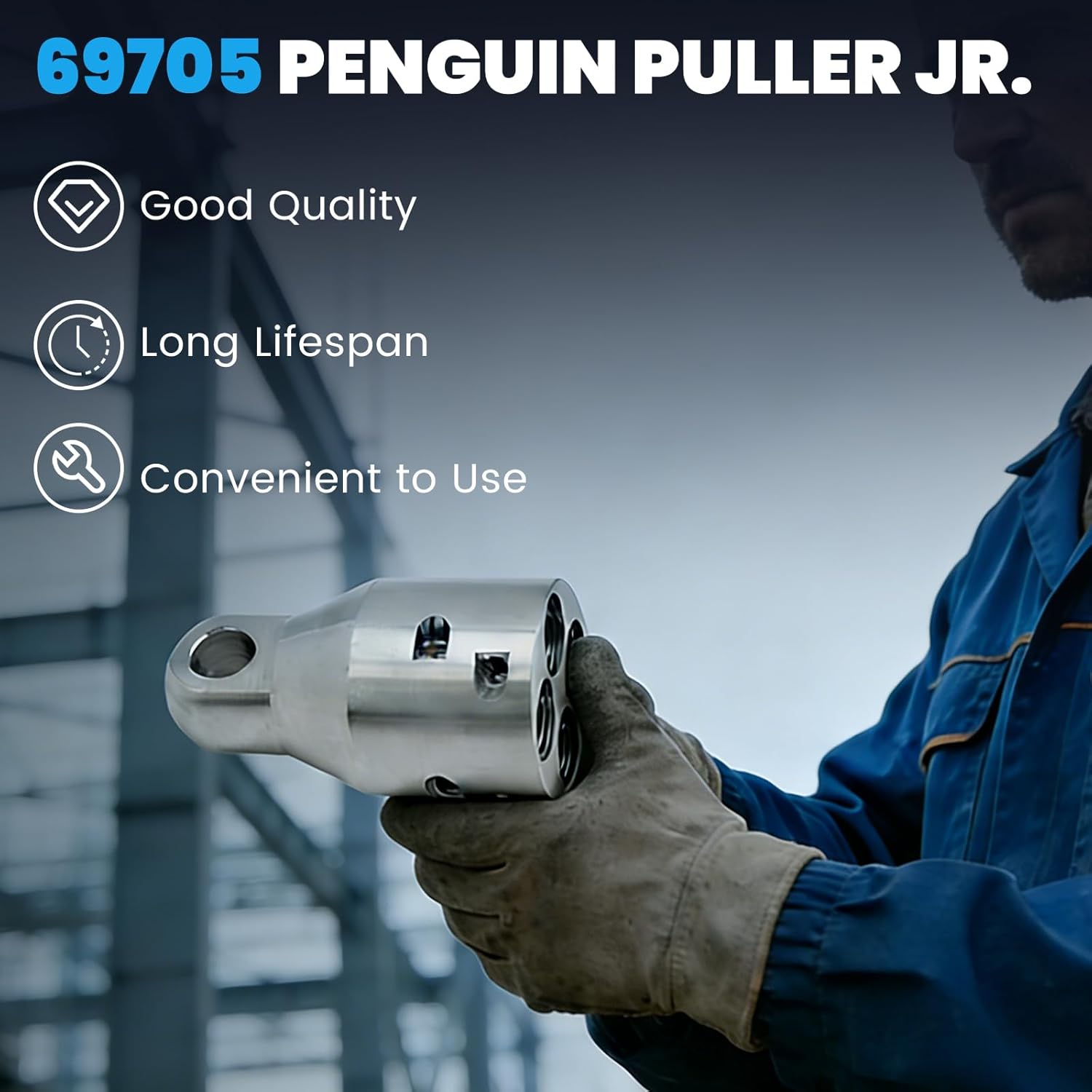 69705 Penguin Puller Jr. Wire Pulling Attachment Electrical Cable Pulling Tool Heavy Duty Wire Pulling Head 4,000 lbs Max Pull Strength for 2/0 3/0 4/0 MCM Copper & Aluminum Wires