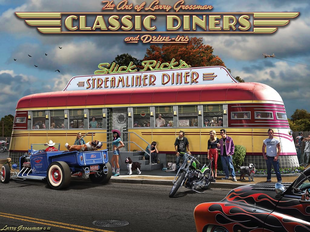 Classic Diners Calendar 2026 By Larry Grossman Monthly Wall Calender 12 Month | American Made In The USA