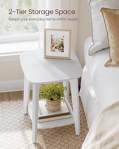 Miniatura 4 de VASAGLE MAEZO Collection - Mesa auxiliar, mesa auxiliar cuadrada pequeña de 2 niveles, mesita de noche con patas cónicas, transiciones curvas, para