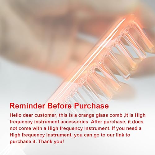 Miniatura 3 de Electrodo Varita de vidrio Tubo de repuesto de mano para instrumento de alta frecuencia Elitzia ETJX006AS (peine rojo)