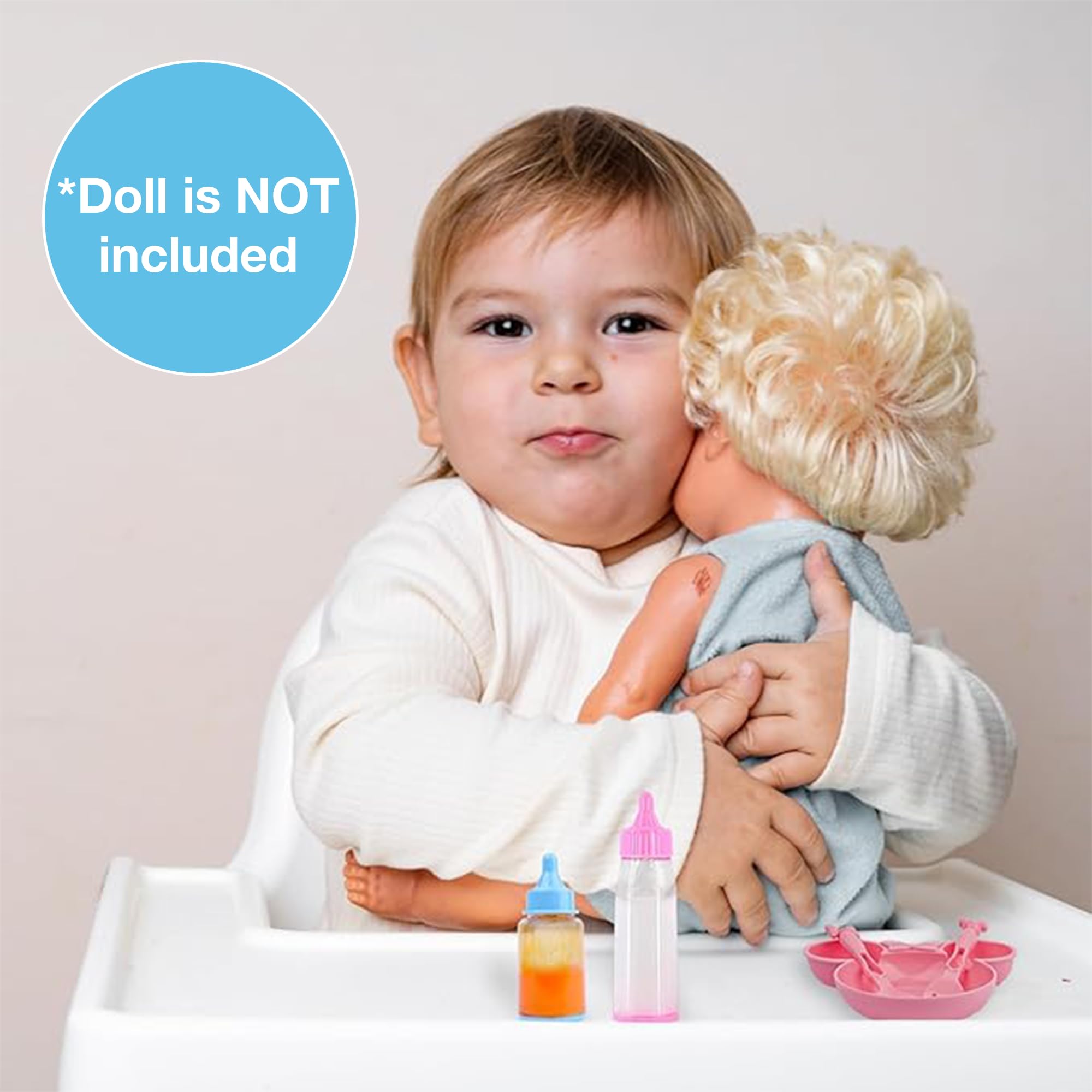 D.A.Y. Republic 6pc Baby Dolls Feeding Accessories with Two Magic Milk Bottles, Dummy, Plate, Fork and Spoon - Image 4