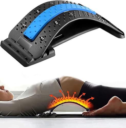 Miniatura 1 de Estirador de espalda para aliviar el dolor de espalda baja galleta de espalda ajustable de varios niveles dispositivo de agrietamiento de espalda