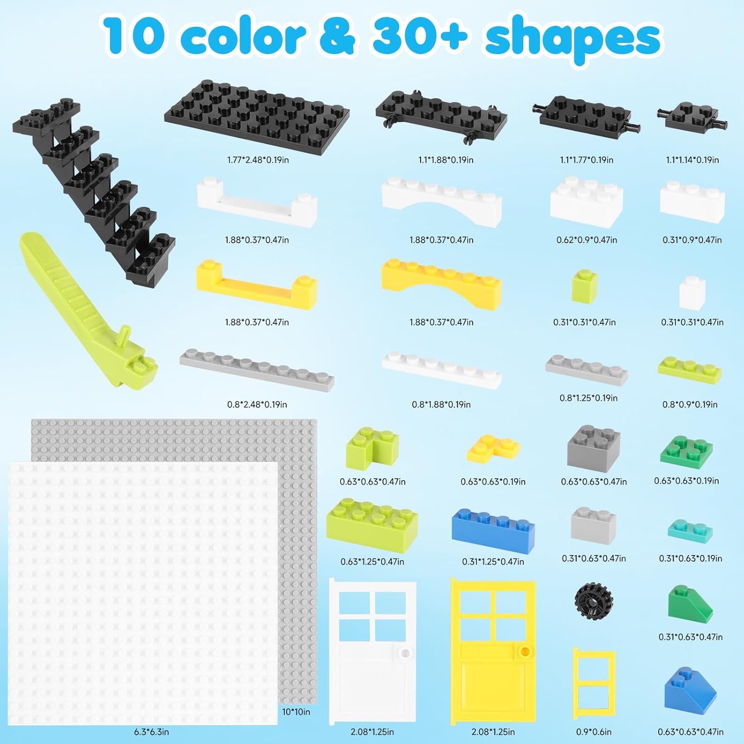 1200 Creative Building Blocks Set Compatible with Major Brands Classic, Includes Dual-Sided and Single-Sided Baseplates, Variety of Accessories to Spark Imagination (boy)