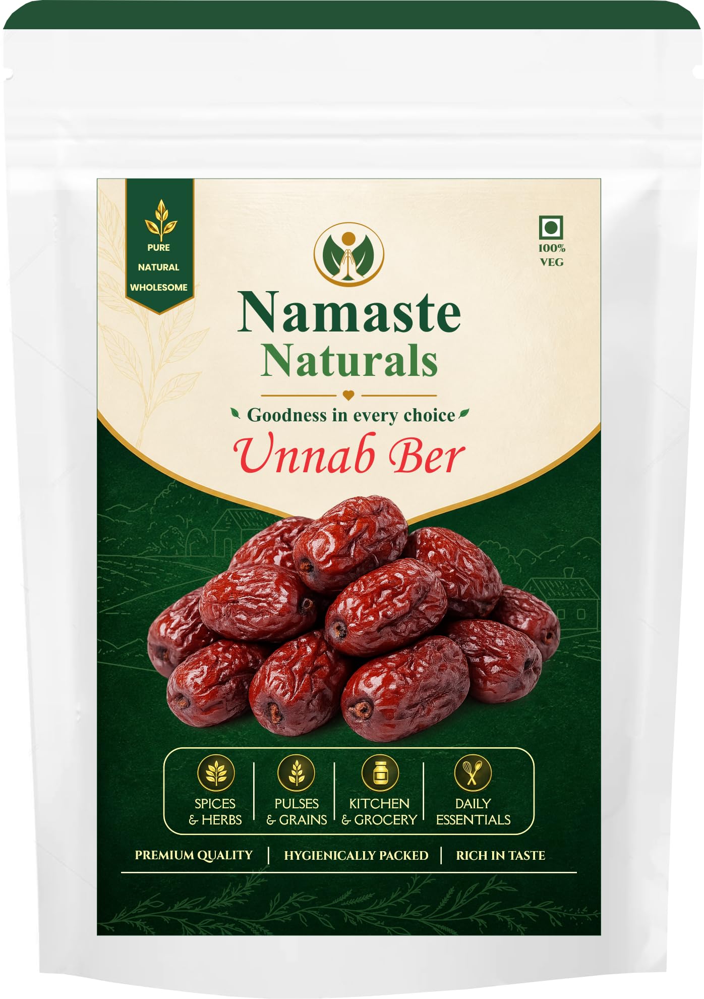 Namaste Naturals Unnab Ber (Dried Jujube Fruit) – Premium Quality Natural Ber, Rich in Antioxidants & Fiber, Healthy Immunity Booster Snack, 100% Pure, (800 gm)-image-21