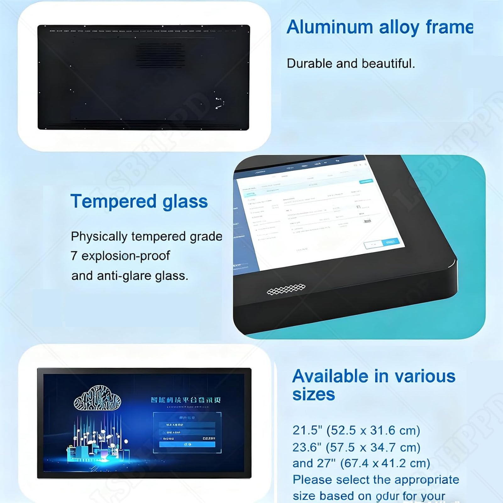 LED Bildschirm Digital Signage Display, Handy&Computer Software Fernauslösung,USB Plug-and-Play Full Poster Screen Werbung LED Display,Quer-/Hochformat-Umschaltung 23.6in