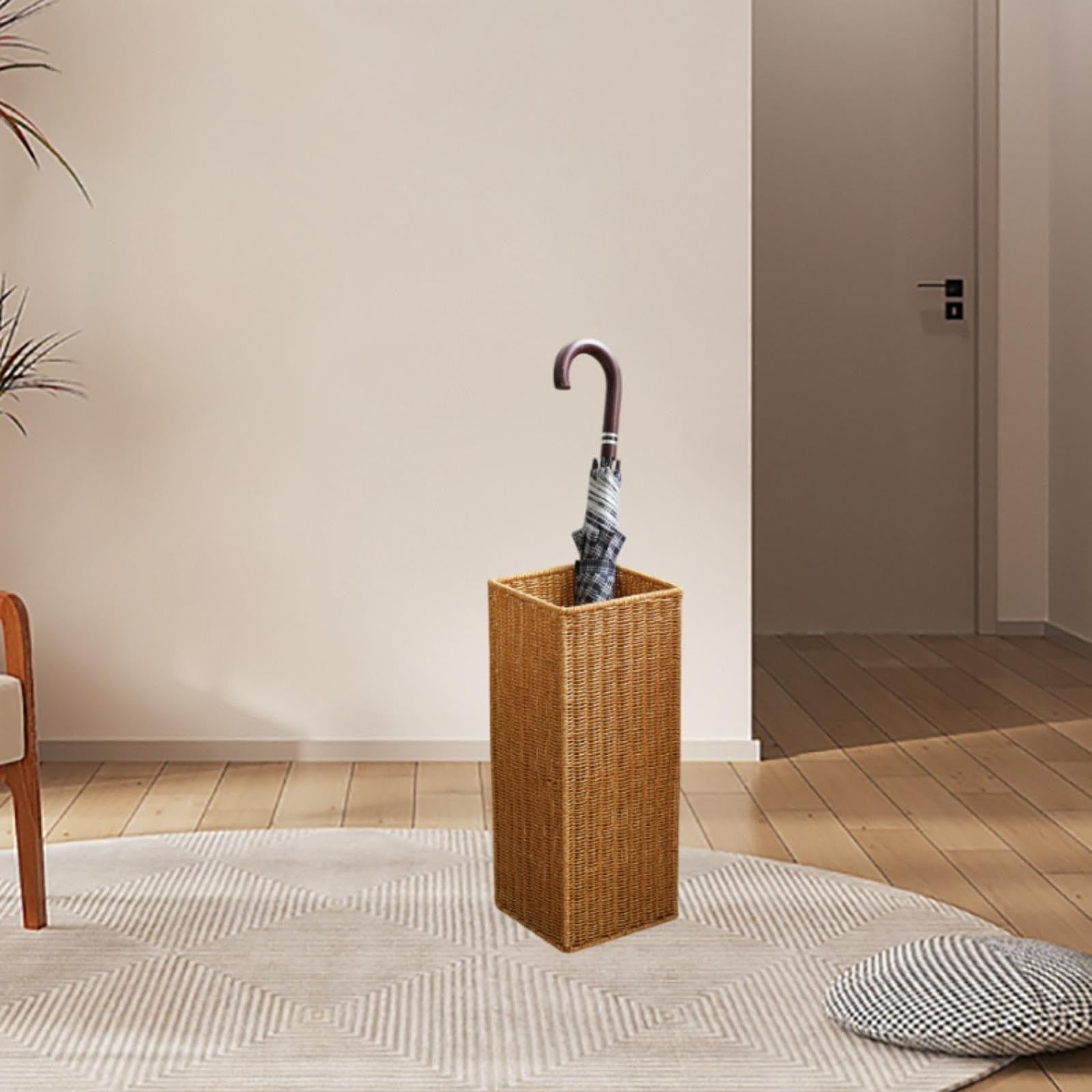rockible Portaombrelli in Rattan Artificiale, Portaombrelli Indipendente, Moderno Organizer per La Casa, Contenitore per Ripostiglio, Appartamento, 49 Cmx20 Cmx20 Cm