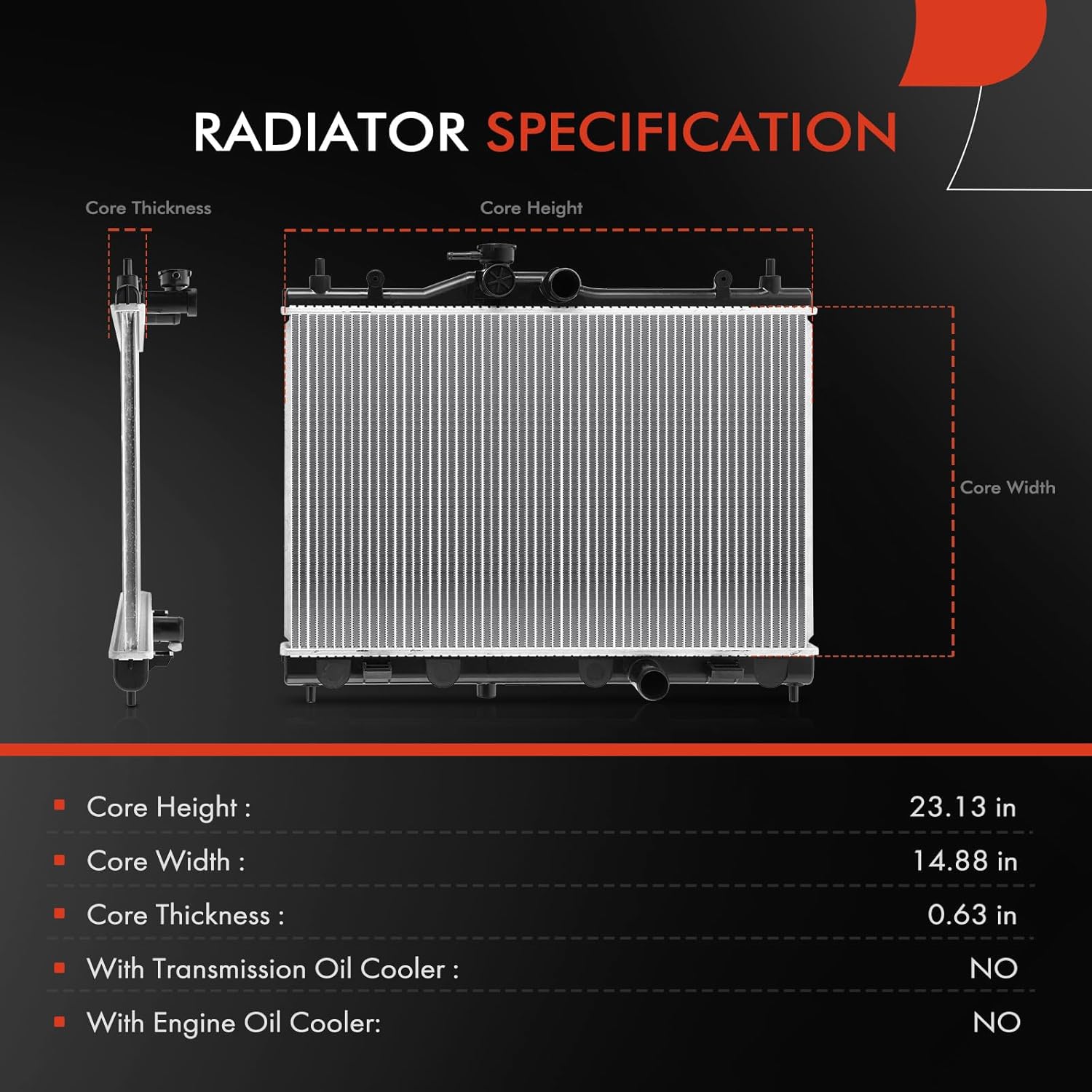 A-Premium Engine Coolant Radiator Assembly Compatible with Nissan Cube 2009-2014 L4 1.8L, Manual Transmission, Replace# 214101FD5A