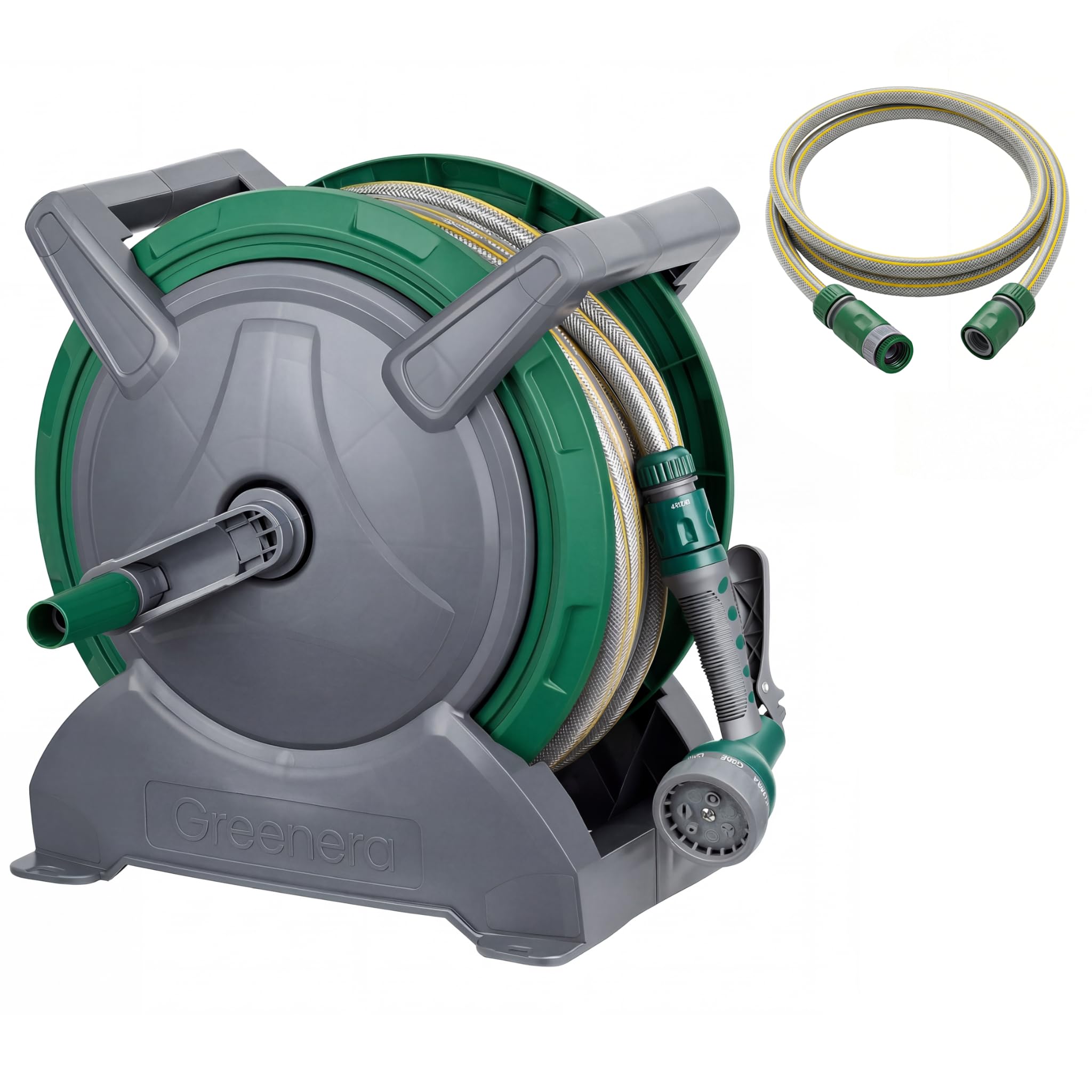 Vivo 30M Garden Hosepipe Hose Reel Floor Standing Wall Mounted Spray Gun Pipe from B&Q