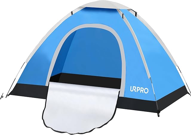 Tente de camping portable, 2 personnes légère, étanche et coupe-vent, protection UV pour l'extérieur