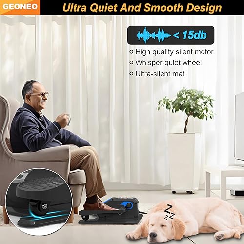 Miniatura 4 de Máquina elíptica para debajo del escritorio, ejercitador eléctrico de piernas elipse para personas mayores, silencioso y compacto, ejercitador de