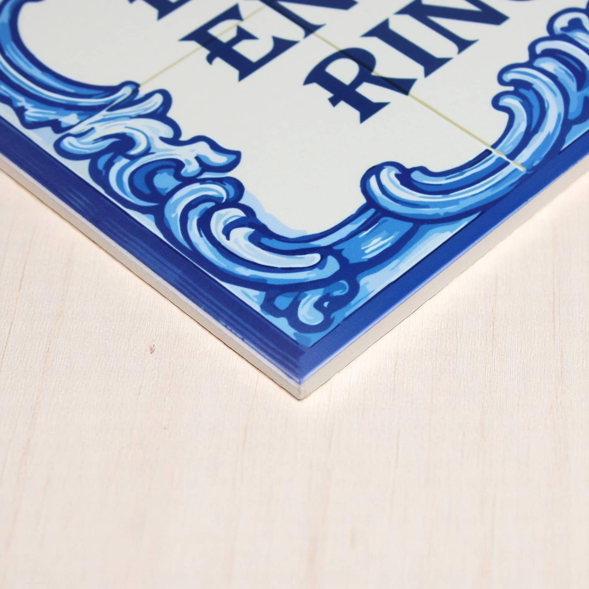 Azulejo personalizado estilo andaluz con texto 30x20 - Diseño 1, cerámica